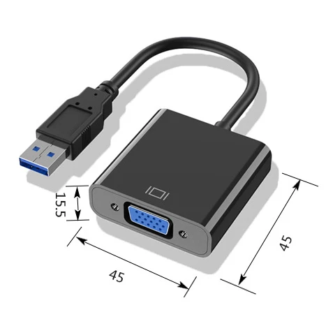 NEW 2026 USB 3.0 To VGA Adapter External Video Card Multi Display Converter For Desktop Laptop PC Monitor Projector HDTV - view 3