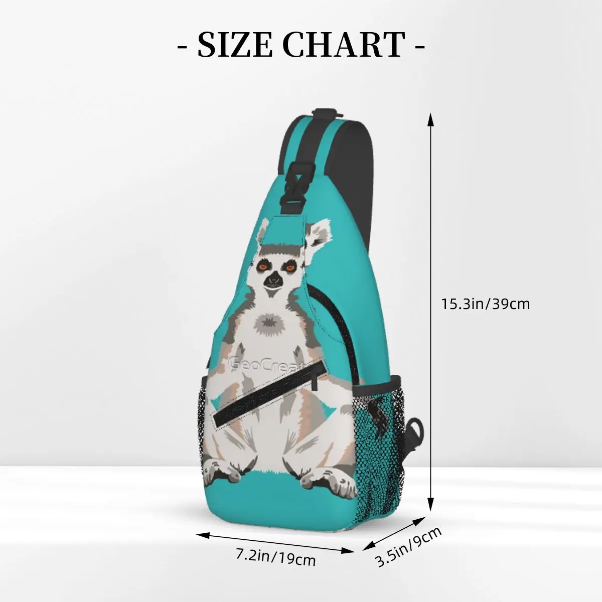 Ring-Tailed Lemur Chest Bag Trendy Large capacity For Office Cross chest bag Multi-Style