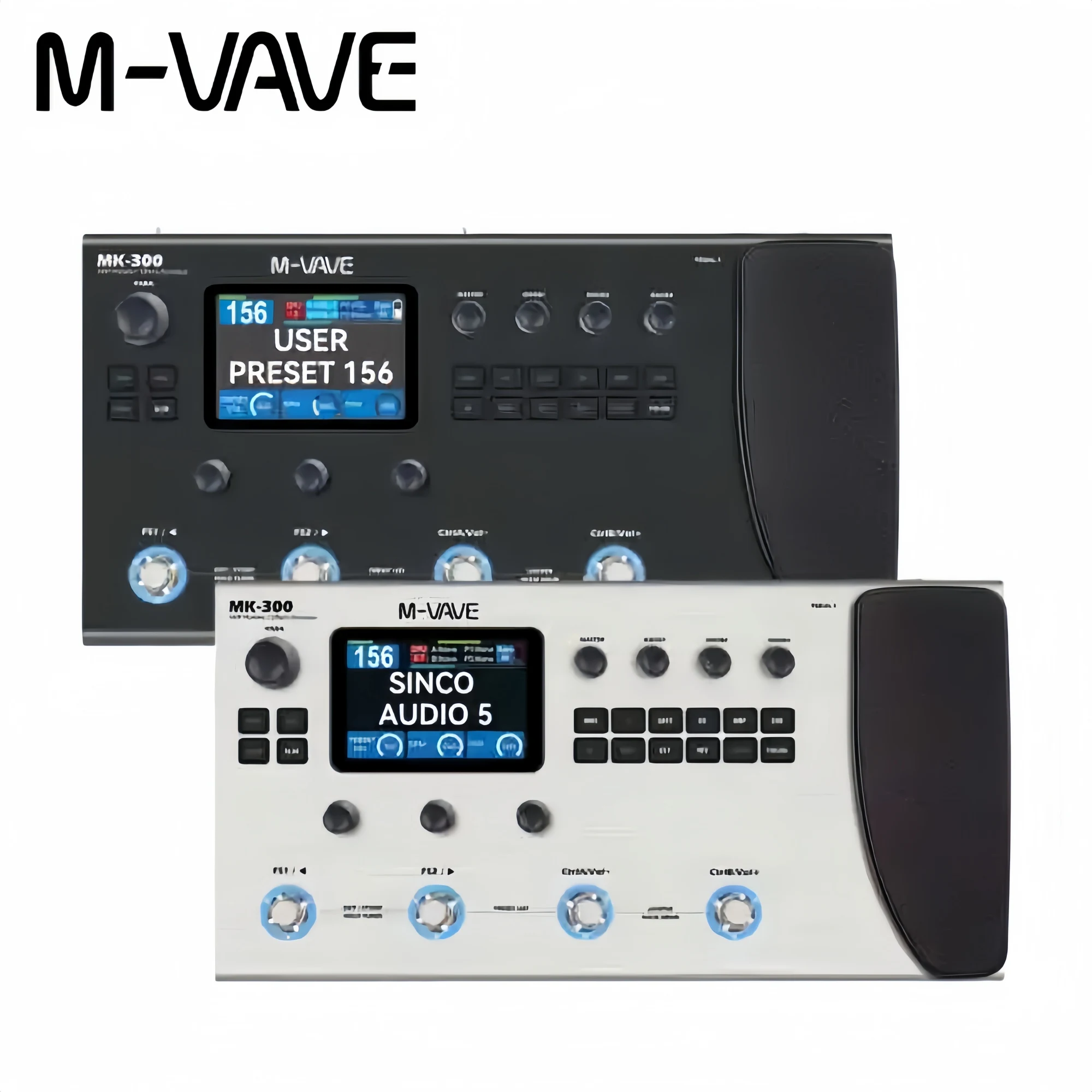 M-VAVE MK-300 All-in-One Pedal 11 Effect Modules Amp/Cab Models Touchscreen Expression Pedal USB Recording for Stage Practice