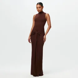 Sexy Bodycon Maxi Dress Women 2024 Fashion Sleeveless Off The Shoulder Slim Bandage Pencil Party Dresses Elegant