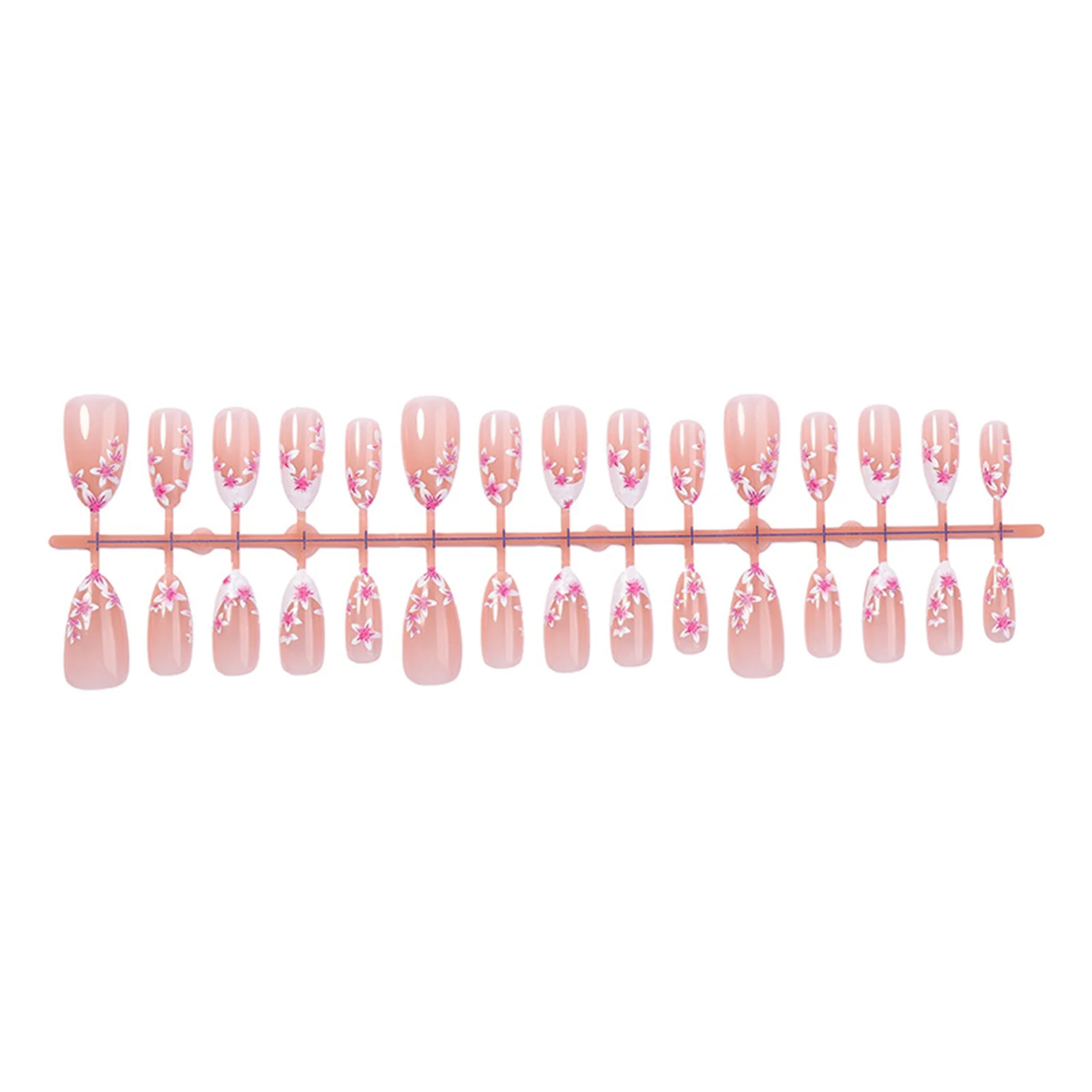 30pcs Press On Nails Sakura Gradient Almond False Nails Tips Press on Fake Nails Removable Fake Nails Acrylic Manicure Nail Tips view 4