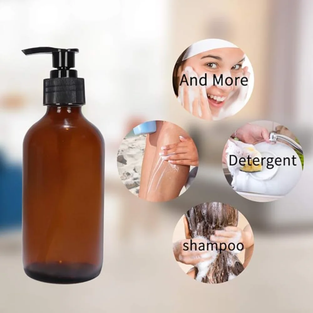 8 Stück 300/500ML Kunststoff-Pumpflaschen für Shampoo, Lotion, Flüssigseife, Langlebige Nachfüllbare Behälter – Detail 3