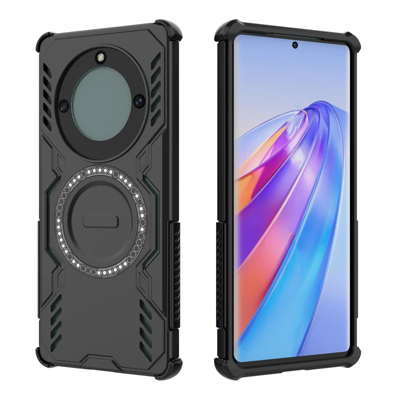 حافظة هاتف لهاتف Honor X9A حافظة لهاتف Honor X9A غطاء شحن لاسلكي ممتص مغناطيسي مقاوم للصدمات لهاتف Honor X9A مقاس 6.67 بوصة