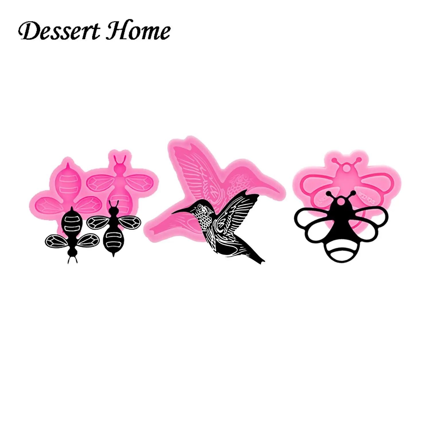 DY0673 Bright Hummingbird/ladybug/Bee Resin Craft for Keychain, Chocolate Silicone Molds, DIY Epoxy Jewellery Making, Clay Molds