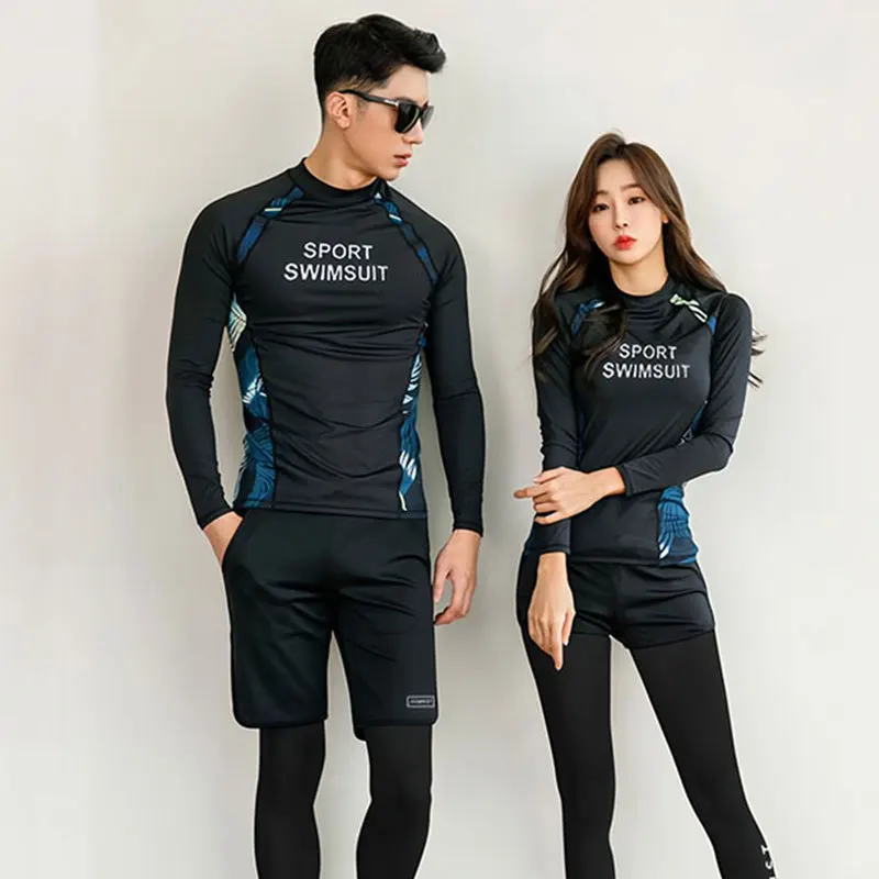 

Men's Long Sleeve Diving Suit-Women's Slimming Swimwear Set with Chest Pads UV Protection Couples Surf Suit Swimwear Hot Spring