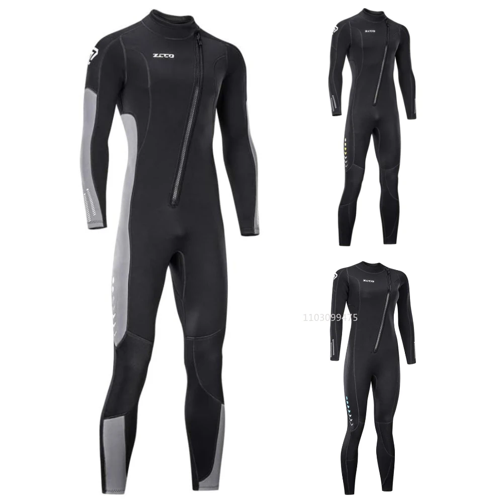 ZCCO 3mm Neoprene Wetsuit Front Zip Full Body Diving Suit One Piece for Men Women-Snorkel Scuba Diving Swimming Surfing Wet Suit