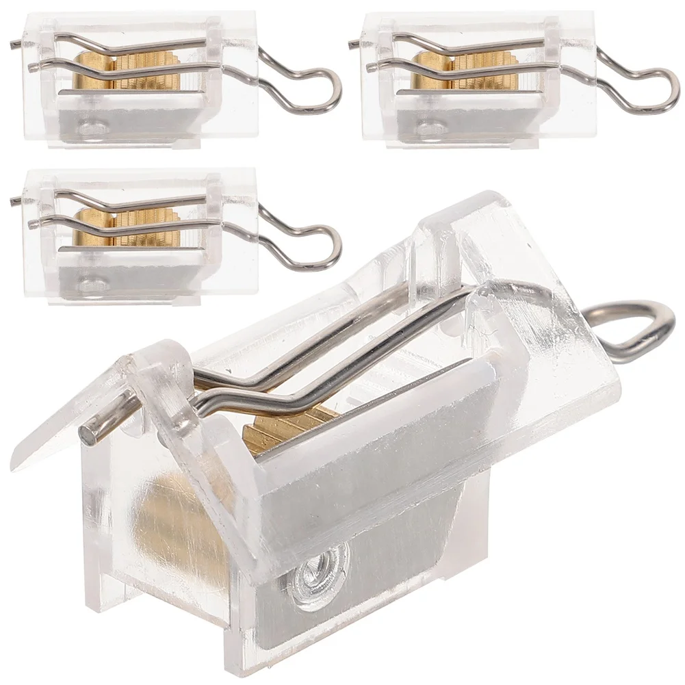 4 Transparent Blind Cord Locks for Use with Venetian Roller Vertical and Other Blinds Featuring 1.5mm to 3mm Cords