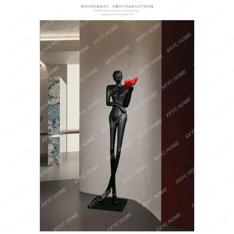 XX Humanoid Sculpture Club Shop Hotel Sales Department Exhibition Hall Welcome Decoration Floor Decoration Home Interior
