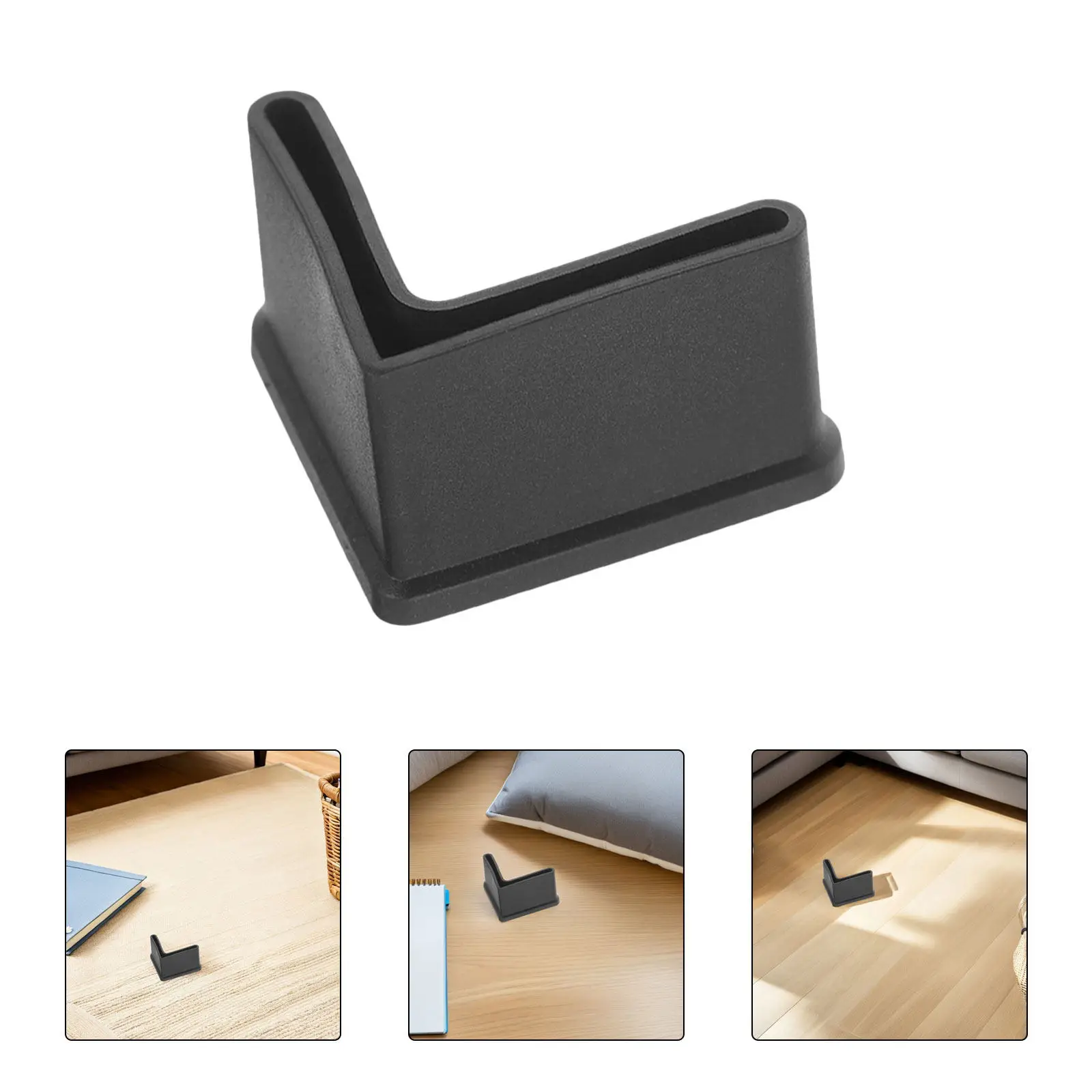 8Pcs Non-Slip Rubber Furniture Foot Covers Triangle Shape 40x40mm Angle Iron Leg Protectors Bed Frame Stabilizer Chair Ladder
