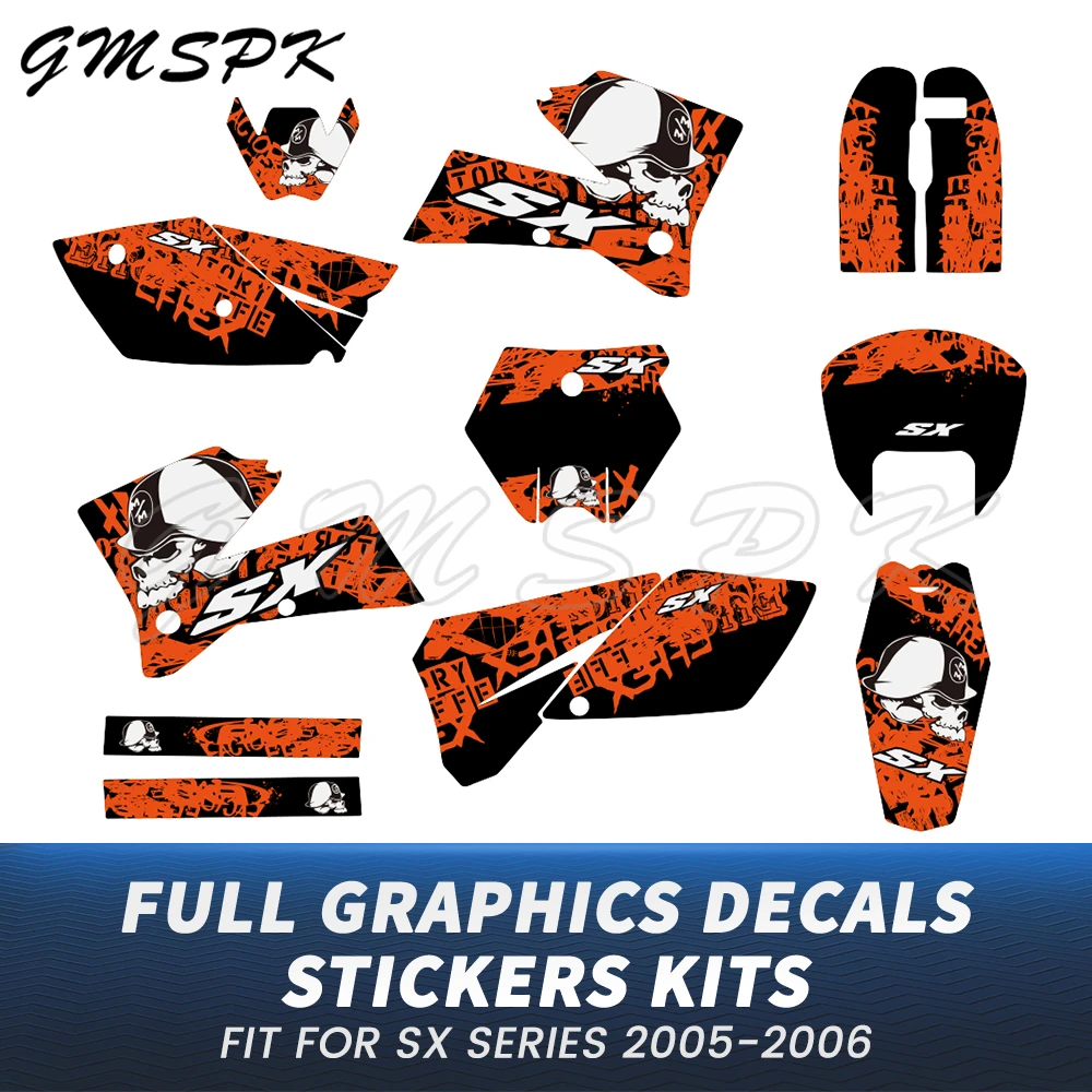 

Motorcycle Decoration Decals Full Graphics Background Sticker Fit for SX Series 125 250 300 SXF SX-F 250 350 450 2005 2006