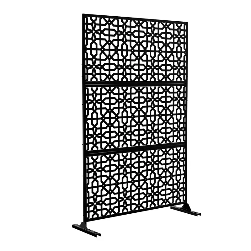 Laser Cut Metal Folding Privacy Screen Corten Steel Garden Screens For Decoration