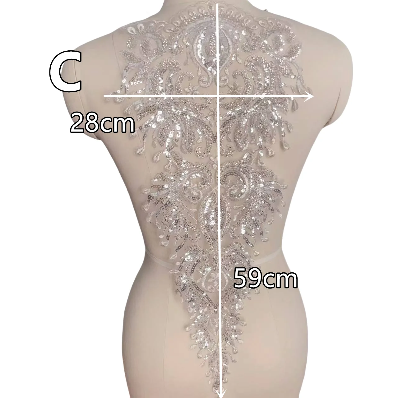 3 Designs. Mehrfarbige, verschlüsselte Perlenstickerei mit Paillettenkragen-Applikationen, Hochzeits- und Abendkleid, Blumenaccessoires RS4196 – Detail 4