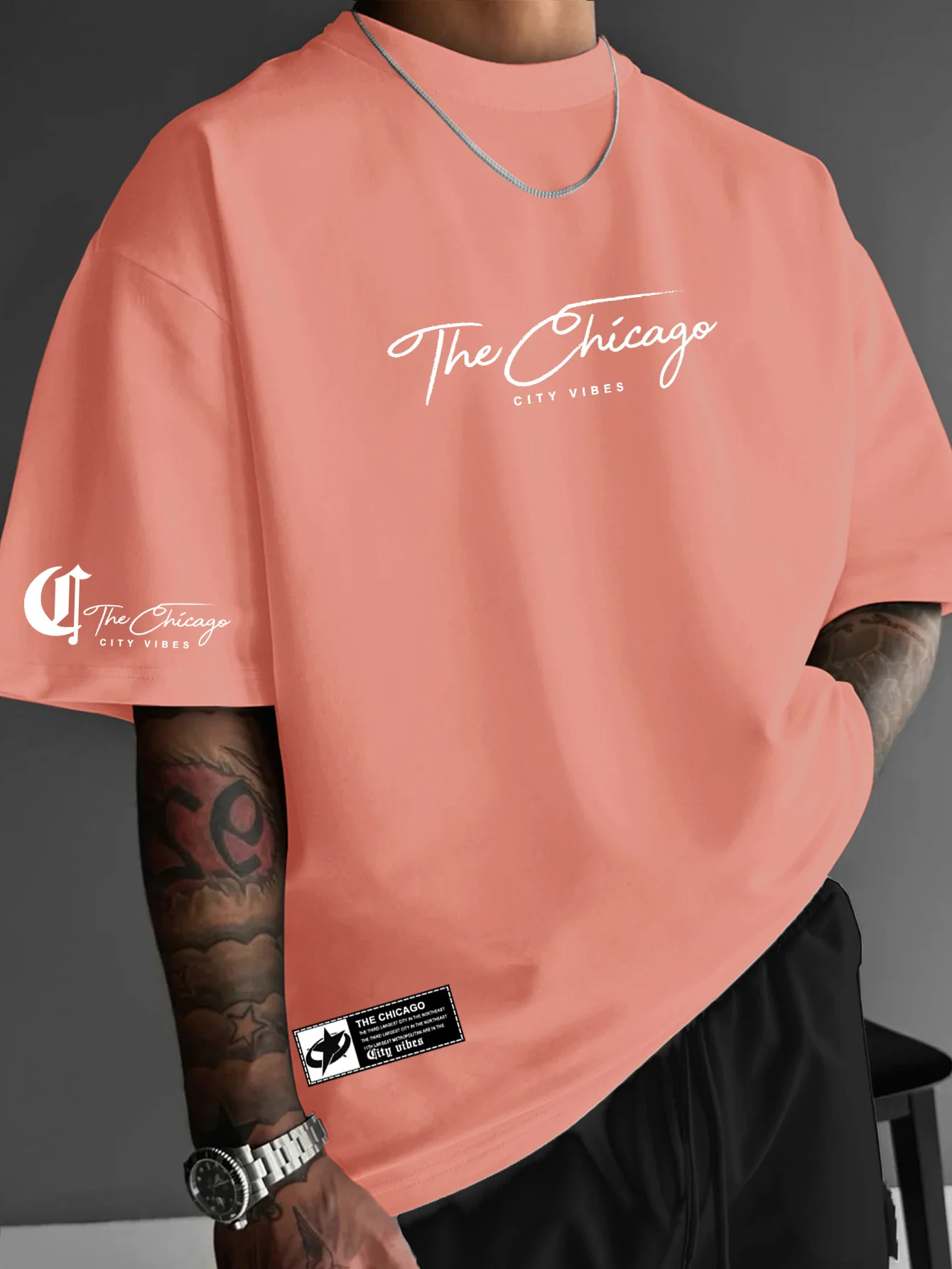 Chicago City Signature Oversized Streetwear T-Shirt