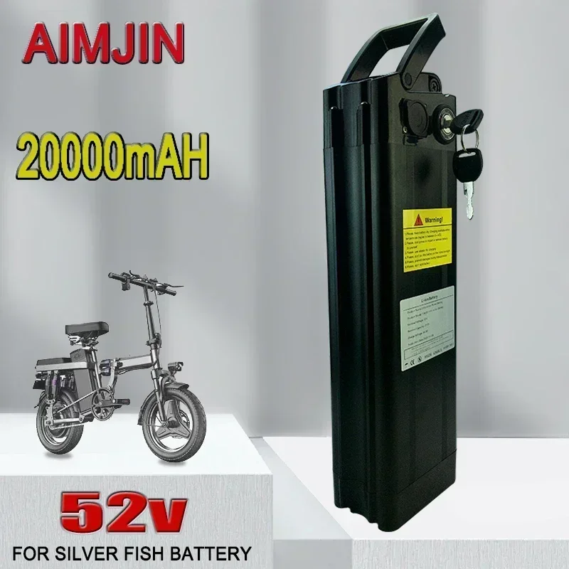 

52V 20Ah Lithium ion Battery Pack for Silver Fish Style with Aluminum Case Anti-theft Lock