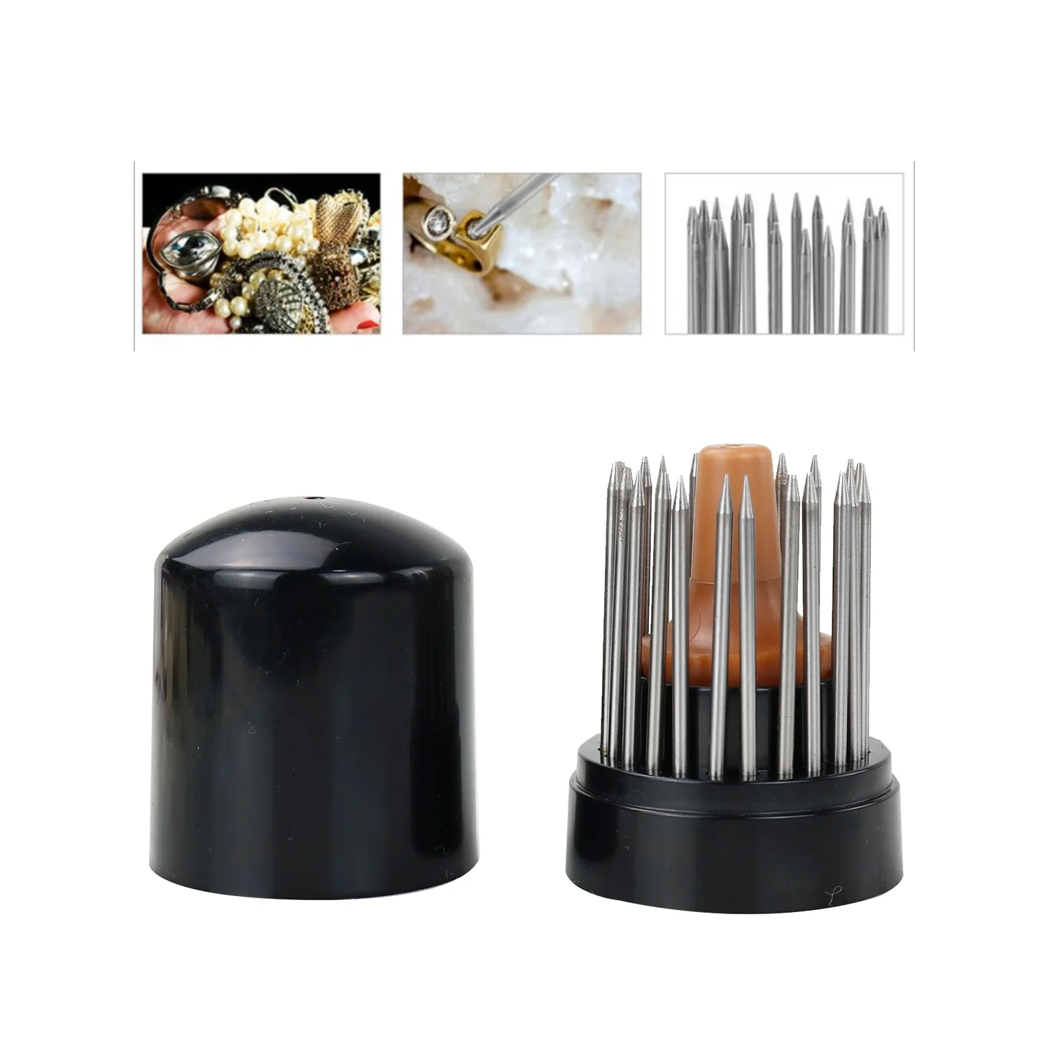 23pcs Diamond Setting Beader Set Diamond Stone Graver Needles con manico Diamond Beading Tool per l\'impostazione della pietra