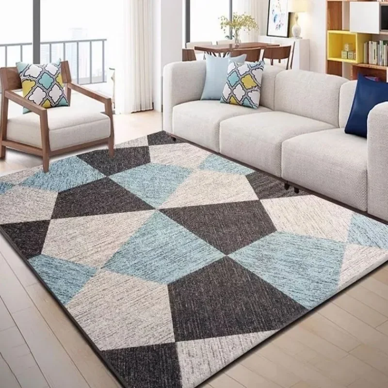 

Nordic Geometric Rugs for Bedroom Large Area Carpets for Living Room Non-slip Flannel Cloakroom Mat Rectangular Soft Lounge Rug