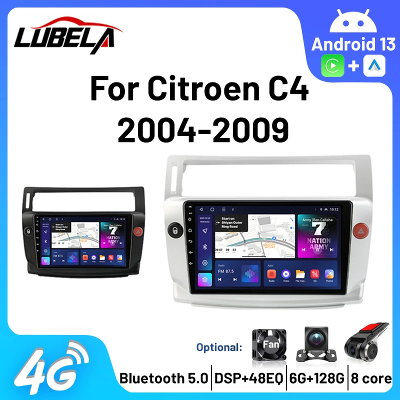 

Multimedia Autoradio Carplay Android Auto Player Radio 4G 8Core Wifi Gps 6+128G For Citroen C4 C-Triomphe C-Quatre 2004 - 2011