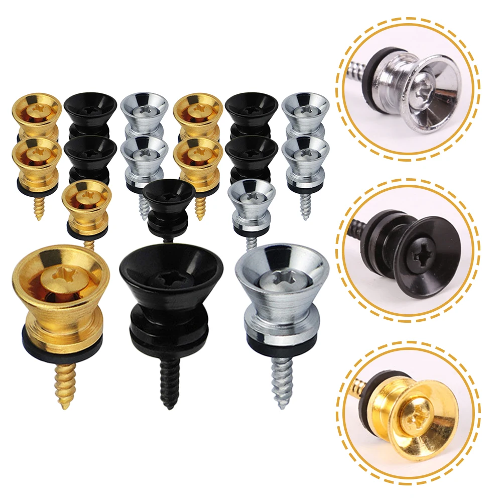 

18pcs Metal End Pins Durable Strap Locks Anti-Sliding Bass Tail Nail For Acoustic Electric Ukulele Bass Accessories Guitar