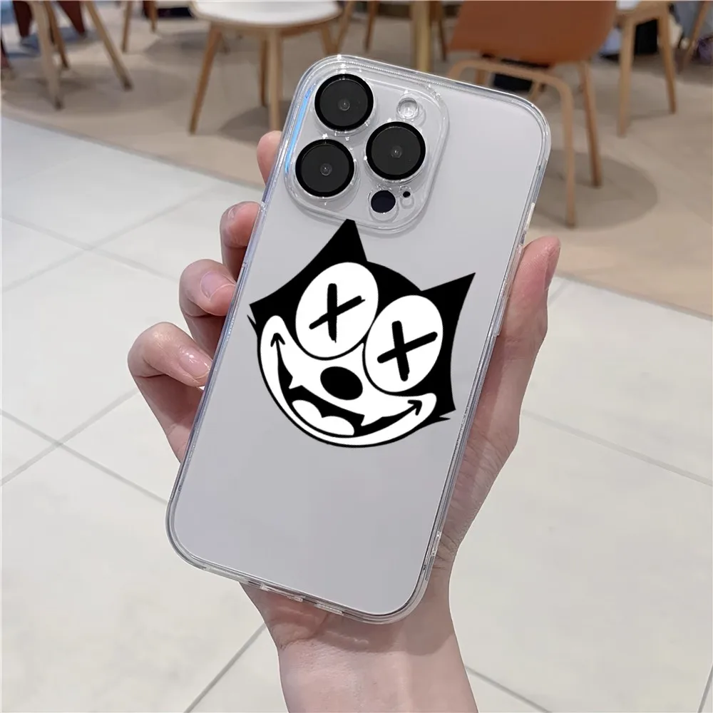 Cartoon F-Felix the Cat custodia per telefono per iPhone 15 13 14 12 11 Pro MAX XR X SE XS iPhone13 14 Mini