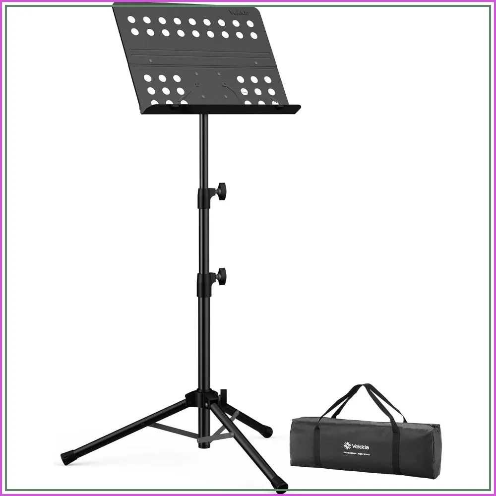 Professional Sheet Music Stand: Adjustable, Portable, Sturdy for Performances & Travel