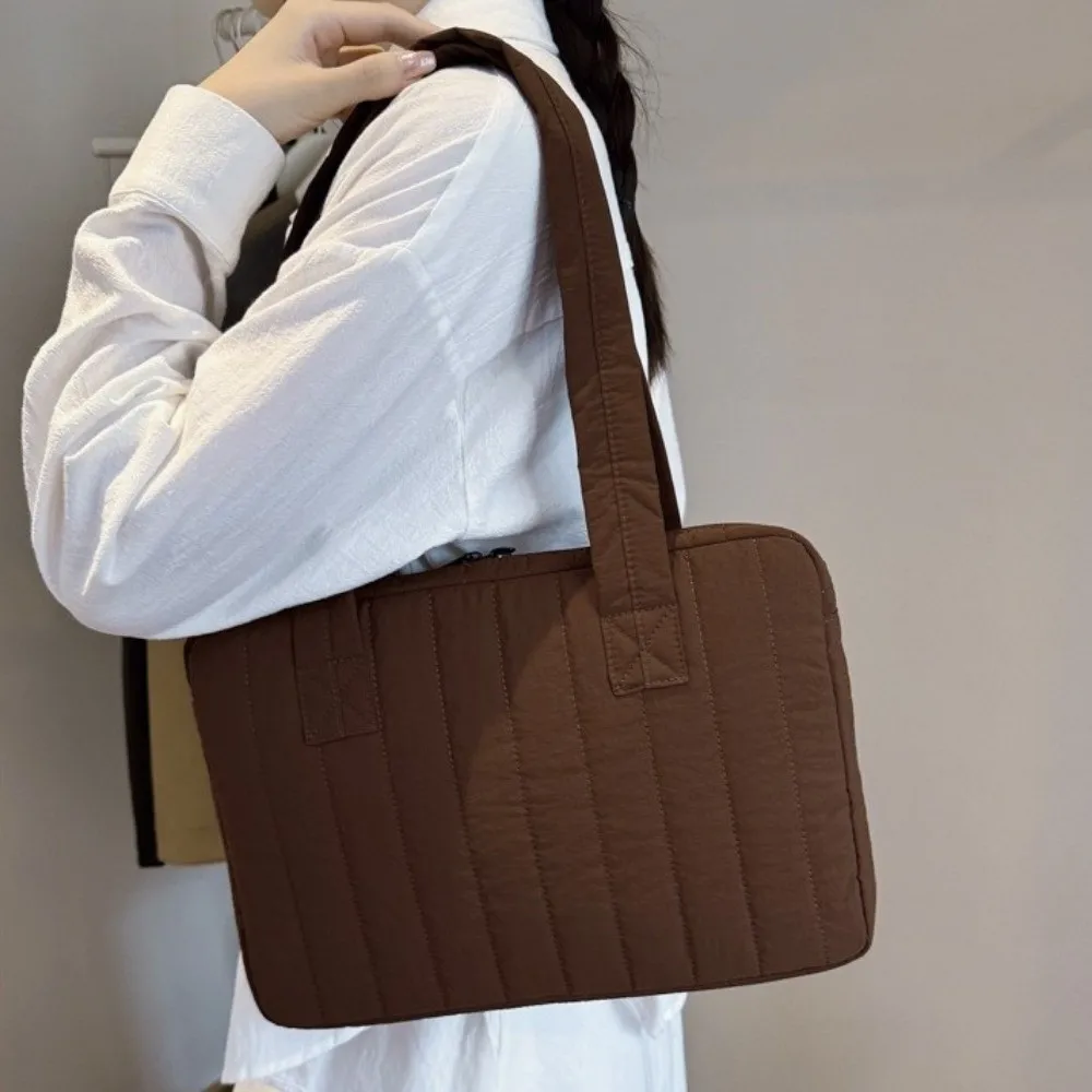 Multi-purpose Laptop Shoulder Bag Shockproof Large Capacity Laptop Handbag Solid Color 14 Inch Laptop Protective Bag Daily Use