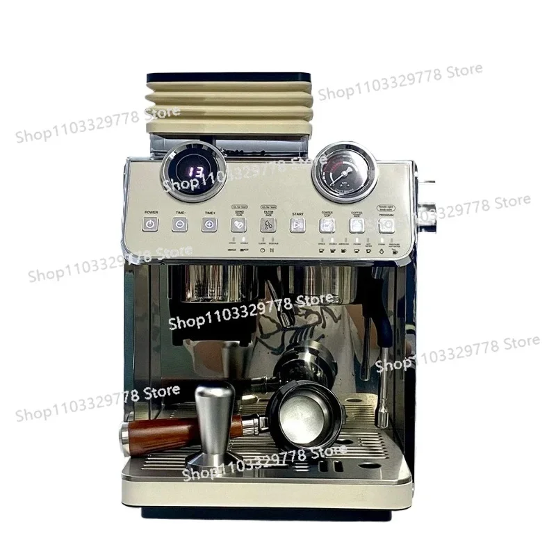

Stainless Steel Espresso Machine with Grinding Function Electric Coffee Machine for Home Use & Cafe