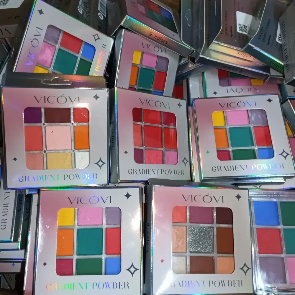 

9 Colors/Box Solid Palette Magic Mirror Nail Powder Holographic Gradient Palette Paint Chrome Pigment Powder Nail Art Ombre Dust