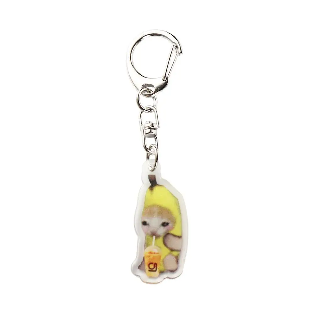 

Banana Cat Happy Banana Cat Keychain Backpack Charm Keyrings Banana Cat Mobile Phone Chain Pendant DIY Jewelry