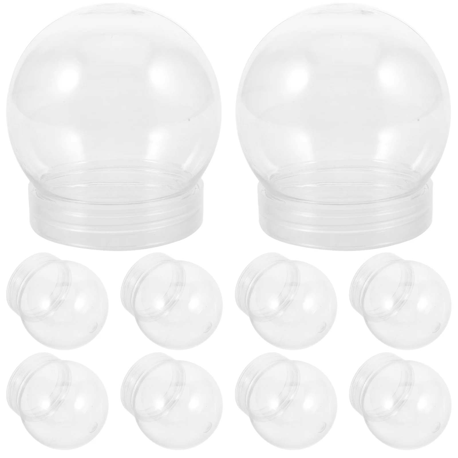 20pcs Reusable Fillable Water Globes With Screw Off Caps Christmas Snow Balls Making Props Clear Plastic Christmas Snow Globes