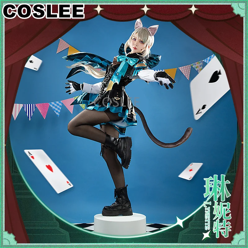 COSLEE [Customized] Lynette Cosplay Costume Genshin Impact Magician Game Suit Lovely Uniform Halloween Party Outfit Women S-XXL