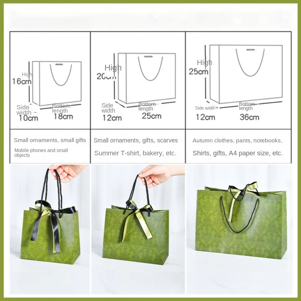 High Quality Shopping Packaging Bag with Long Ribbon Large Capacity White Cardboard Gift Bag Folding Gift Box Flower Packing Box