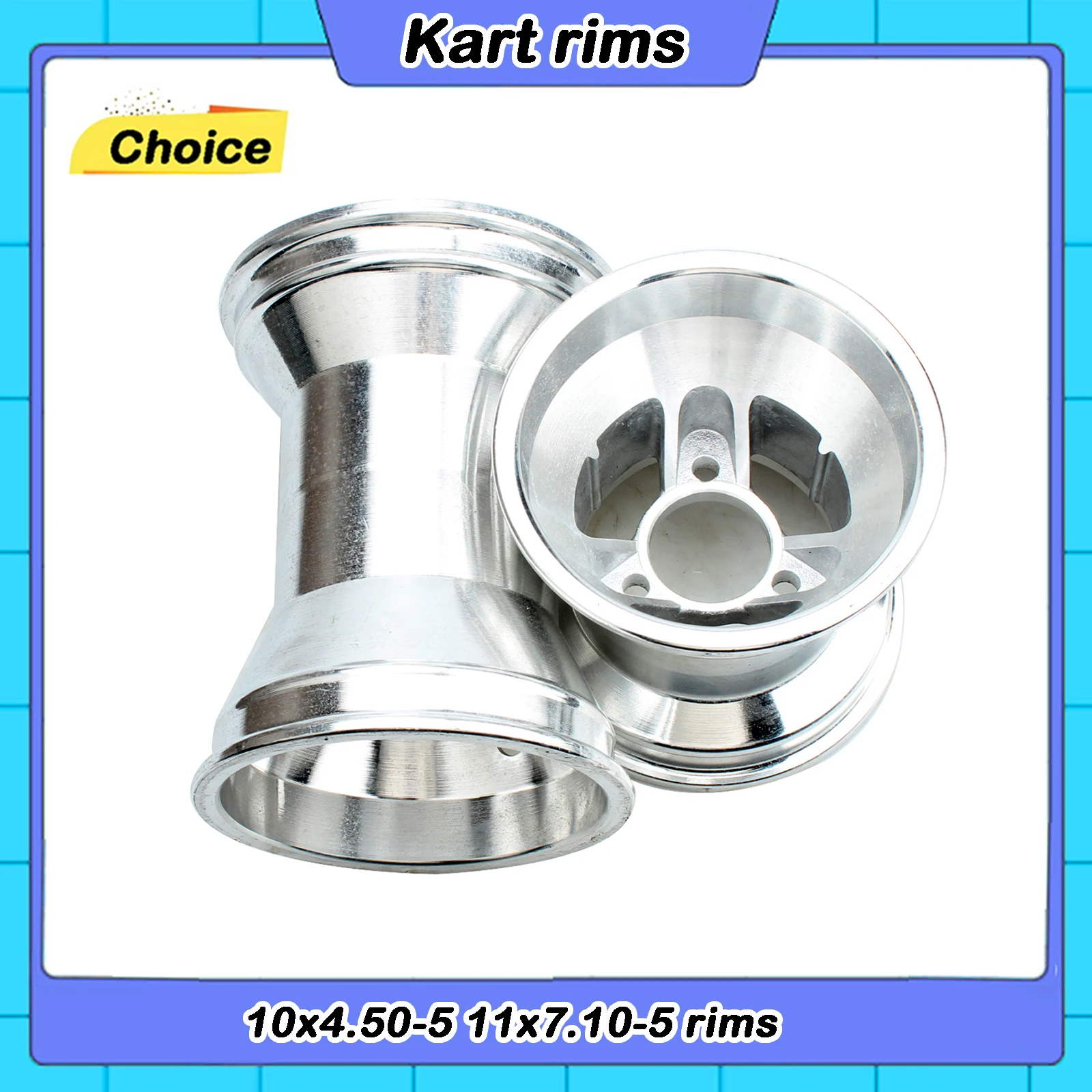 

Kart 10x4.50-5 125mm front or 11x7.10-5 180mm rear wheel hub 5 inch Go-kart car 4 drift Aluminium alloy rims