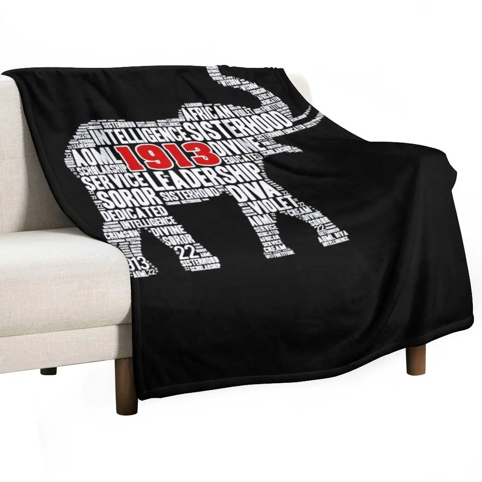 

Delta-1913 Sorority Elephant Sigma-Theta Words Throw Blanket All Season Soft Lightweight Blanket for Home