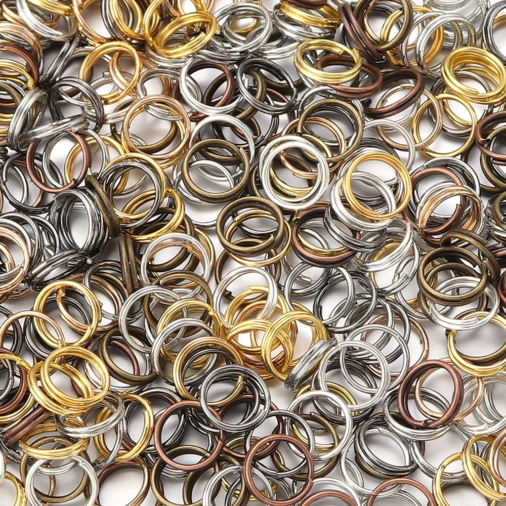 50-200pcs/Lot 4-16mm Gold Color Double Loops Jump Rings Split Rings Connectors For Jewelry Making Accessories DIY Necklace