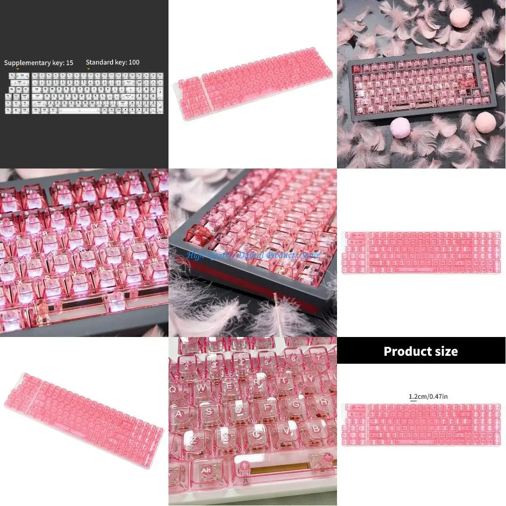 

U2JE OEM Profile Clear Keycap 115Pcs Backlit Keycaps Set for Mechanical Keyboards