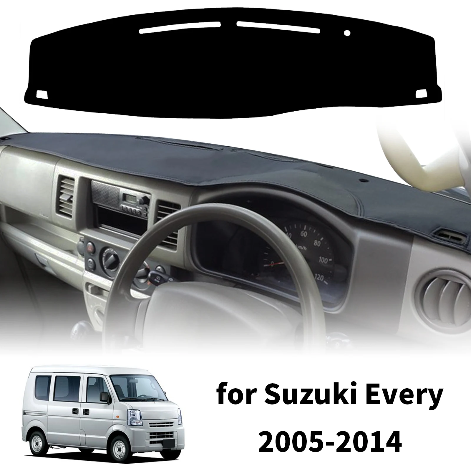 スズキ・エブリ（2005年～2014年式、da64、da64v、da64w）用、車内ダッシュボードカバー、日よけ、滑り止め加工、ダッシュボードマット、装飾パッド、アクセサリー