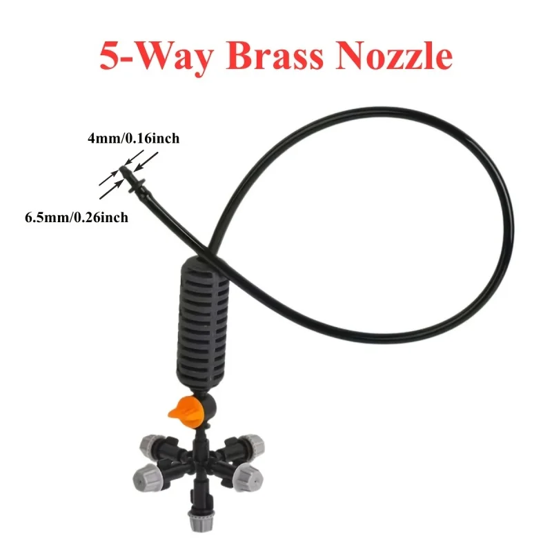 5-Way Hanging Anti Drip Misting Nozzle Cross Atomizing Nozzle Fog Water Spray To Greenhouse Drip Irrigation