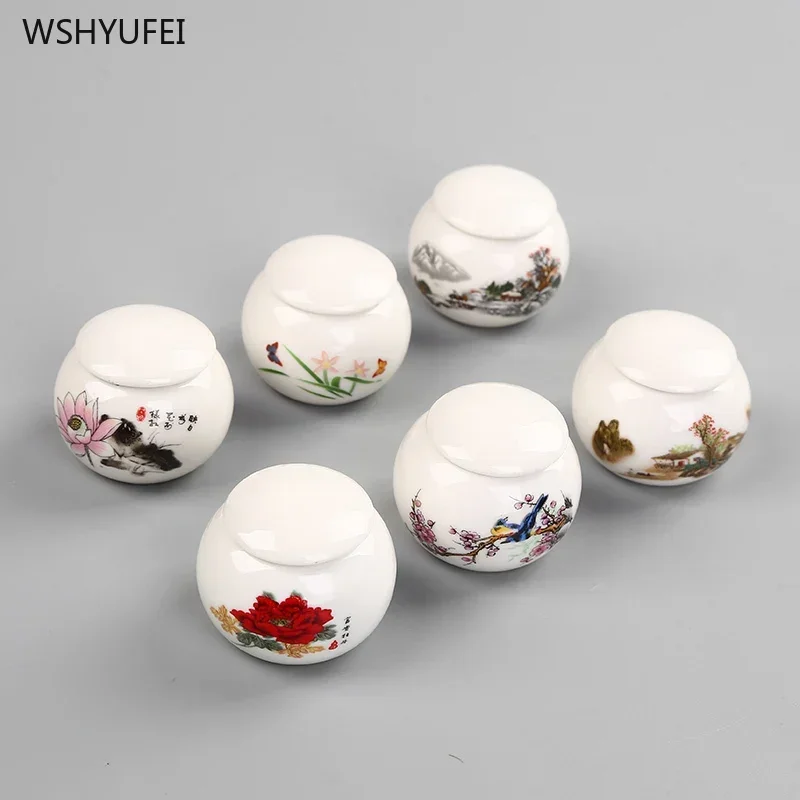 1Pcs Antique white travel portable tea seal with lid coffee bean candy biscuit collection storage tank kitchen storage supplies