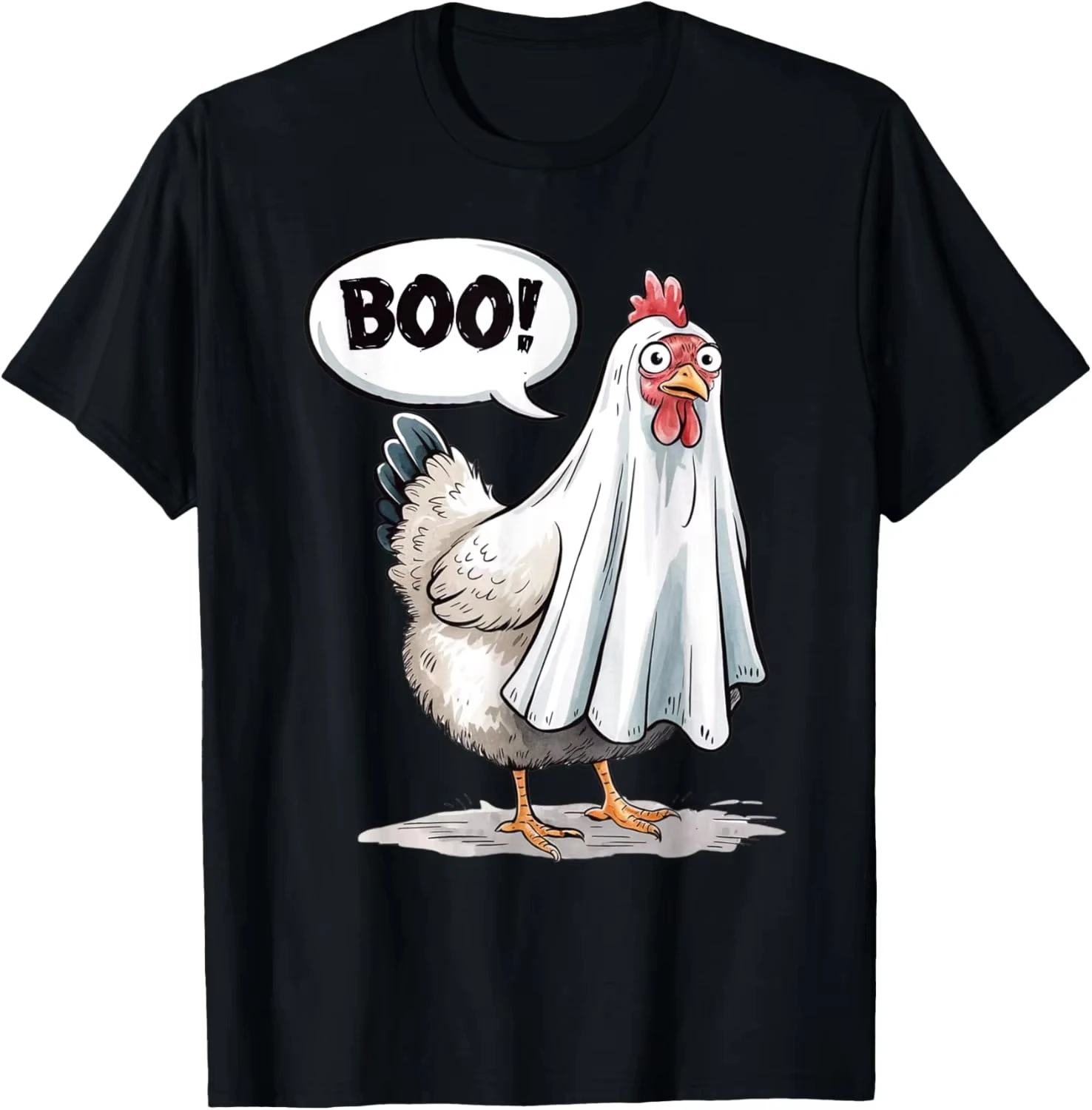 Divertida camiseta de disfraz de Halloween de pollo espeluznante Boo de pollo de Halloween, camiseta cómoda