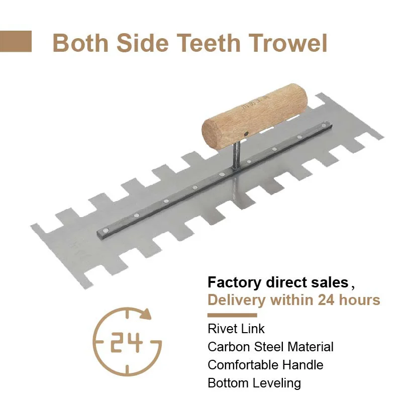 하이 퀄리티 탄소강 평평한 흙손, 친환경 나무 손잡이, 40cm 칼날, 건설 현장 평활화