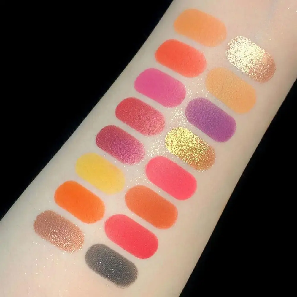 16 cores paleta de sombra de olho colorido artista shimmer glitter fosco sombra pressionado pigmentado kit de maquiagem em pó s6l6