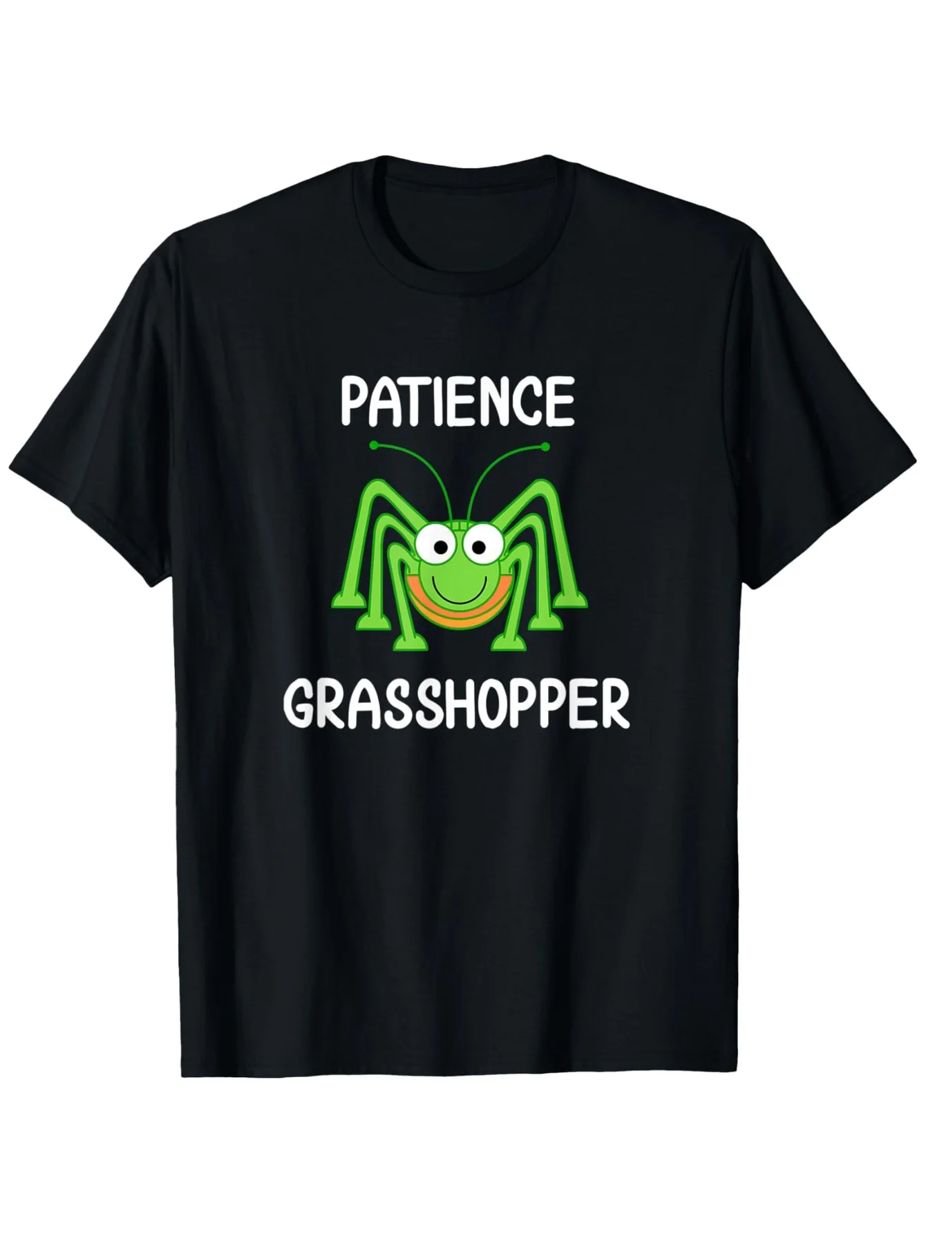 

Patience Grasshopper" Funny Men's T-Shirt Casual Crew Neck 100% Cotton Unique Cartoon Print, Ideal for Outdoor Activities
