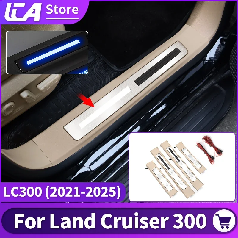

For 2021-2025 Toyota Land Cruiser 300 LED Door Sill Panel Replacement Part lc300 Interior Modification Accessories Welcome Pedal