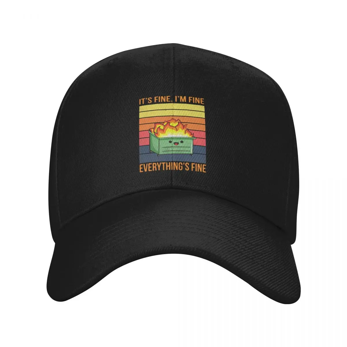 

It's Fine I'm Fine Everything Is Fine Funny Dumpster Fire Baseball Cap Male hat black Christmas Hat Women Hats Men's