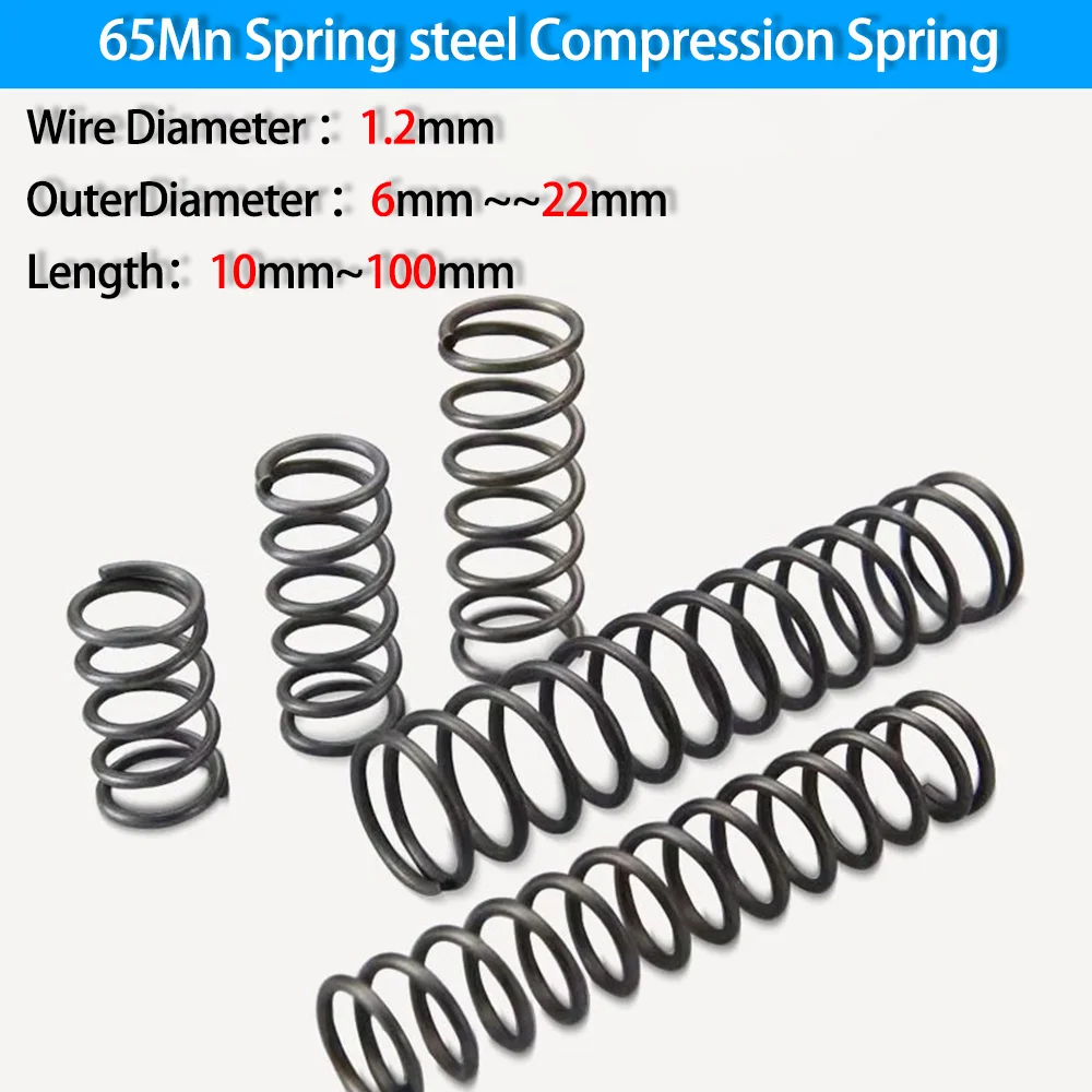 Compressed Spring Wire Diameter 1.2mm, Outer Diameter 6-22mm Release Spring Return Spring Pressure Spring Spot Goods