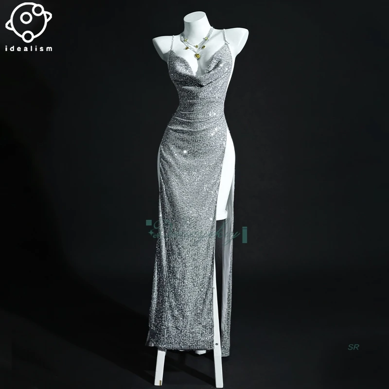 

USS St. Louis косплей 코스프레 серебряные блестки сексуальное вечернее платье игра Azur Lane парик аксессуары для Хэллоуина, карнавала, вечеринки