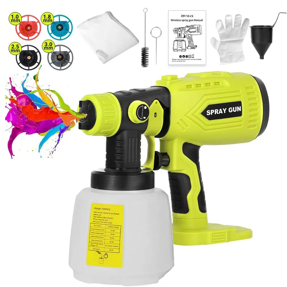 Cordless Paint Sprayer for Ryobi 18V Battery, Handheld HVLP Electric Paint Sprayer with 1000ML Container (No Battery)