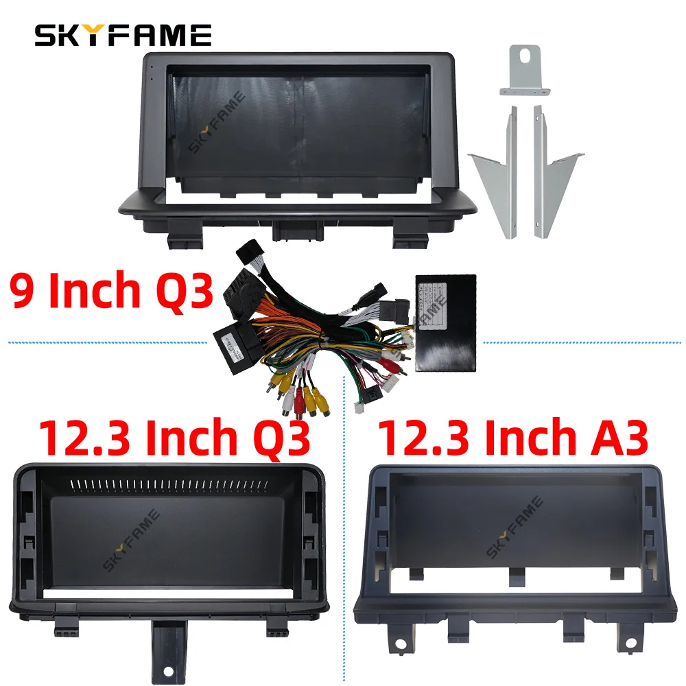 SKYFAME 자동차 프레임 근막 어댑터 Canbus 박스 디코더, 안드로이드 라디오 오디오 대시 피팅 패널 키트, 아우디 Q3 A3 용