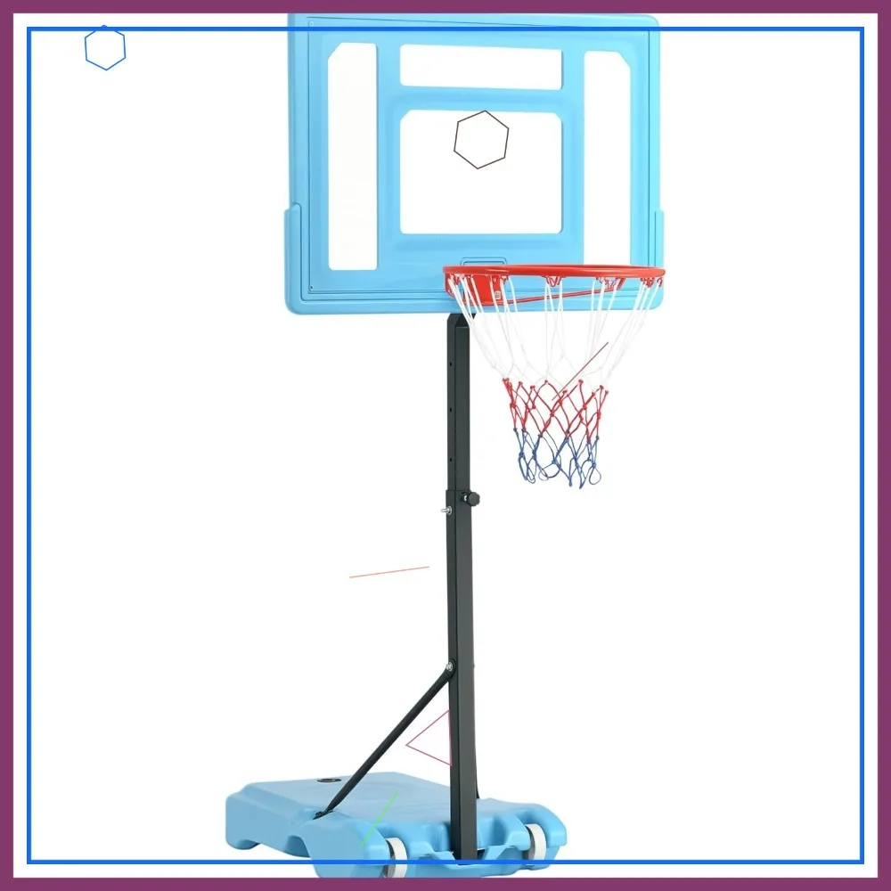 

Регулируемая подставка для баскетбольного кольца для бассейна, 36,5-48,5 дюйма, портативная семейная водная игра с прозрачной подставкой и заполняемым основанием