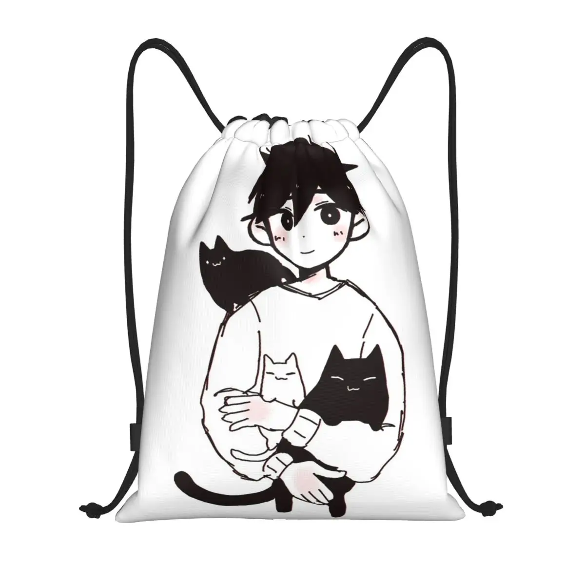 

Omori Sunny And Mewo Backpacks Casual Drawstring Bags Storage Bag Book Bags for Travel Students